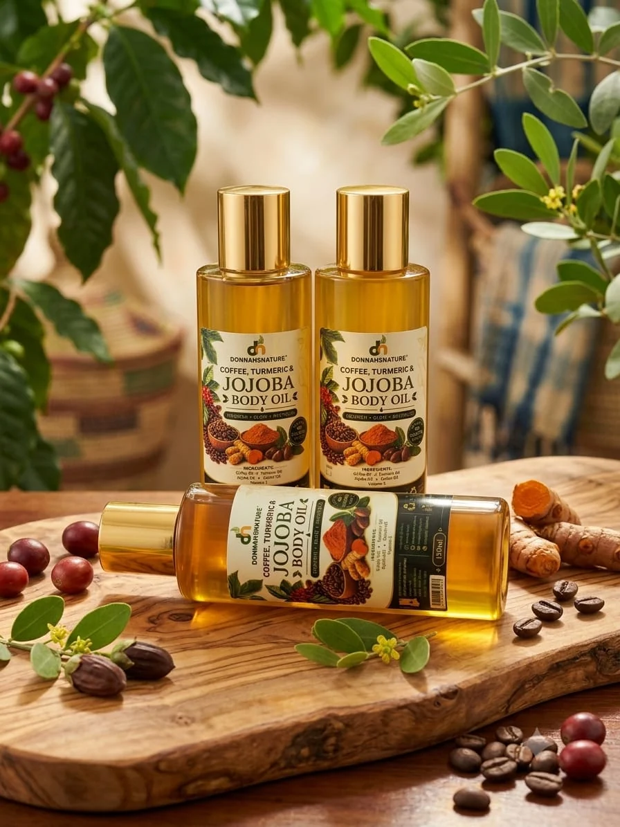 Donnahsnature Coffee Turmeric and Jojoba Body Oil